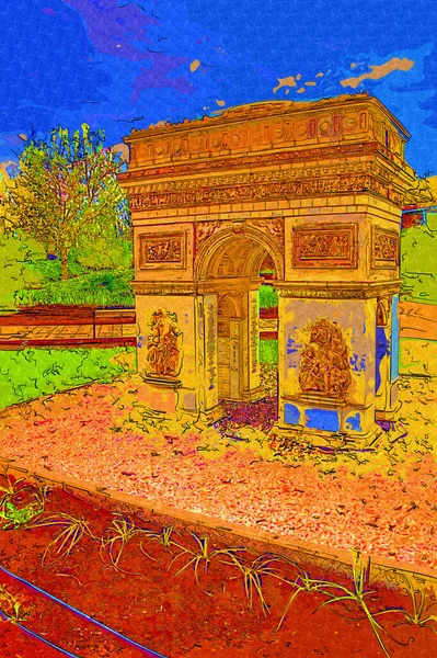 Arc Triomphe Carrousel Тріумфальна Арка Парижі Розташована Площі Каррусель Cityscape — стокове фото