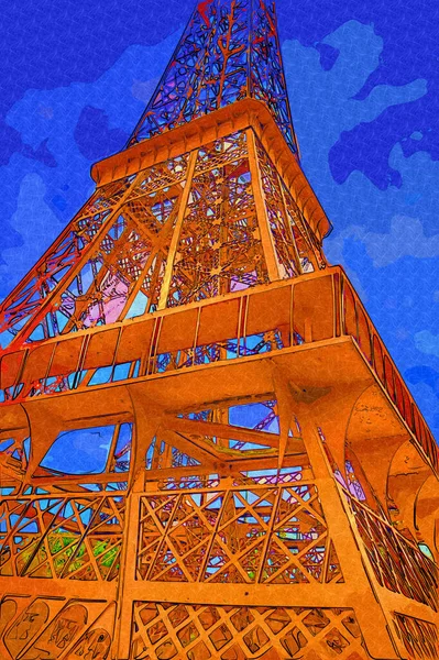 Párizs Art Design Illusztráció Franciaország Eiffel Torony Fotográfia — Stock Fotó