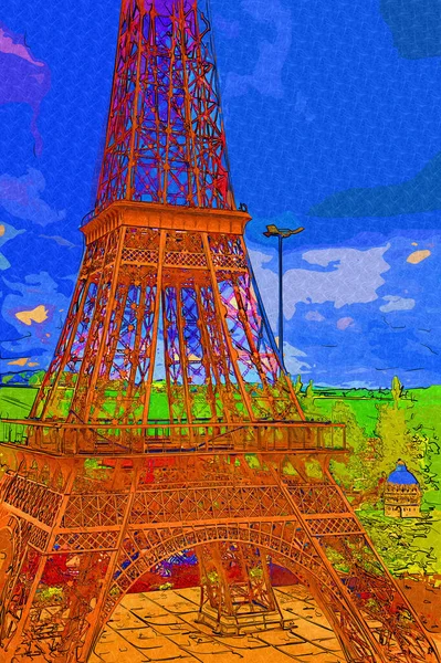 Paris Art Design Illustration Frankreich Eiffelturm Fotografie — Stockfoto