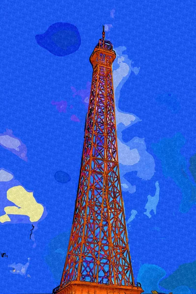 París Ilustración Diseño Artístico Francia Torre Eiffel Fotografias — Foto de Stock