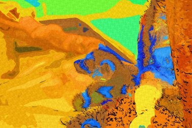 Bir grup dinlenen lemurlar katta, illüstrasyon, çizim, eskiz, antika, antika, antika.