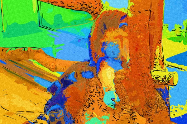 Группа Реставрирующих Лемуров Катта Иллюстрация Рисунок Скетч Антиквариат Ретро Винтаж — стоковое фото