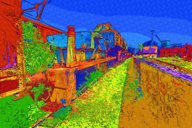 Eski tren vagonu, tren, sanat, illüstrasyon, çizim, eskiz, antika, antika, antika.