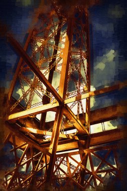 Paris sanat tasarımı illüstrasyonu Fransa Eyfel Kulesi fotoğrafçılık