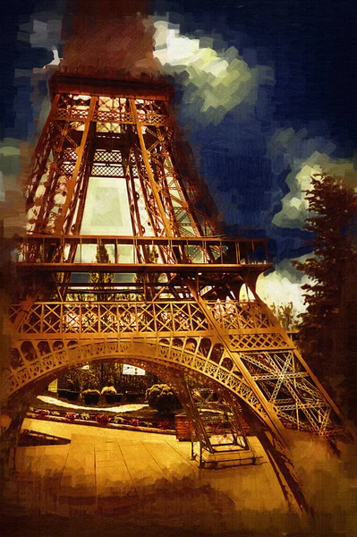 Illustration Paris Design Tour Eiffel France Photographie — Photo