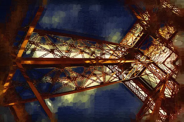Парижский Арт Дизайн Правообладатель Иллюстрации France Eiffel Tower — стоковое фото