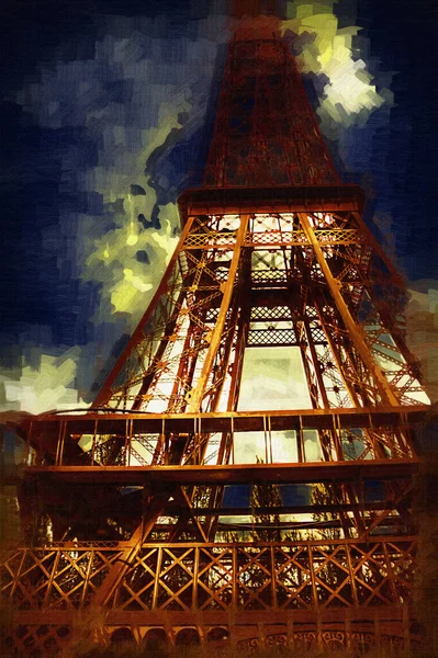 Párizs Art Design Illusztráció Franciaország Eiffel Torony Fotográfia — Stock Fotó