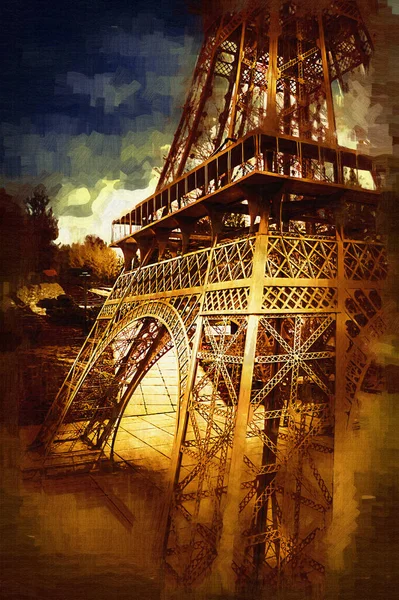 Paris Konst Design Illustration Frankrike Eiffel Torn Fotografi — Stockfoto