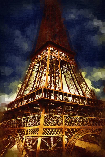 París Ilustración Diseño Artístico Francia Torre Eiffel Fotografias — Foto de Stock