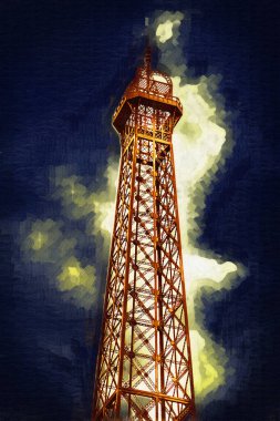 Paris sanat tasarımı illüstrasyonu Fransa Eyfel Kulesi fotoğrafçılık