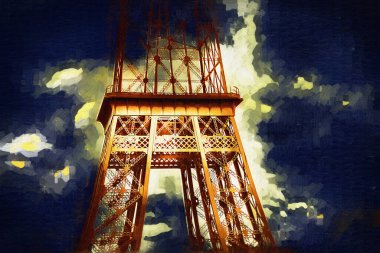 Paris sanat tasarımı illüstrasyonu Fransa Eyfel Kulesi fotoğrafçılık