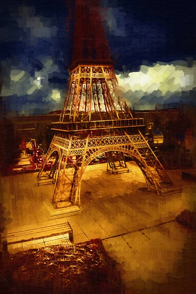 Paris Art Design Illustration Frankreich Eiffelturm Fotografie — Stockfoto