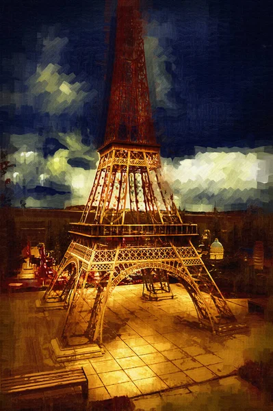Paris Art Design Illustration France Eiffel Tower Photography — Stock Photo, Image