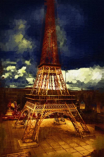 Párizs Art Design Illusztráció Franciaország Eiffel Torony Fotográfia — Stock Fotó