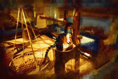 Bir grup dinlenen lemurlar katta, illüstrasyon, çizim, eskiz, antika, antika, antika.