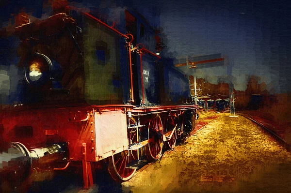 旧的窄轨铁路发动机 — 图库照片