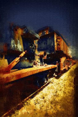 Eski tren vagonu, tren, sanat, illüstrasyon, çizim, eskiz, antika, antika, antika.