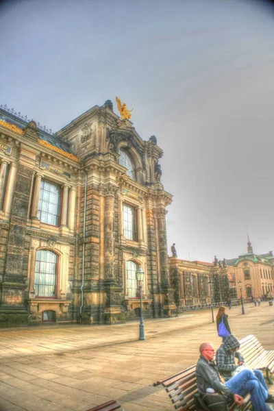 Cityscape Dresden Elbe River Augustus Bridge Dresden Saxónia Alemanha — Fotografia de Stock