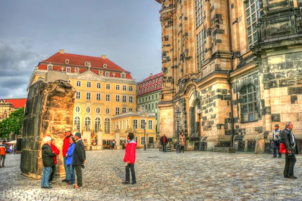 Stadtbild Von Dresden Der Elbe Und Augustusbrücke Dresden Sachsen Deutschland — Stockfoto