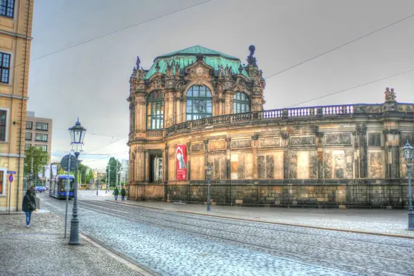 Stadtbild Von Dresden Der Elbe Und Augustusbrücke Dresden Sachsen Deutschland — Stockfoto