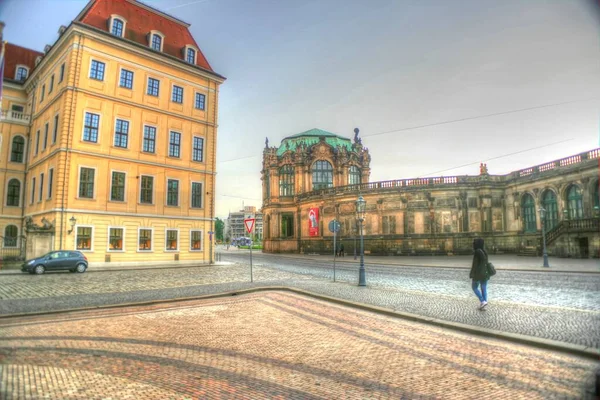 Cityscape Dresden Elbe River Augustus Bridge Dresden Saxónia Alemanha — Fotografia de Stock