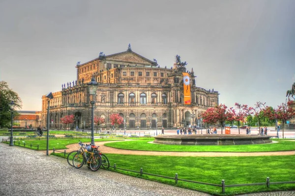 Cityscape Dresden Elbe River Augustus Bridge Dresden Saxónia Alemanha — Fotografia de Stock