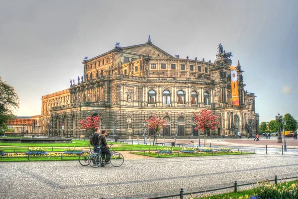 Cityscape Dresden Elbe River Augustus Bridge Dresden Saxónia Alemanha — Fotografia de Stock