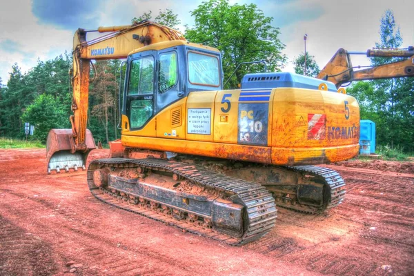 Excavator Illustration Color Isolated Art Work Vintage Antique — Stock Photo, Image