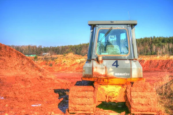 Excavator Illustration Color Isolated Art Work Vintage Antique — Stock Photo, Image