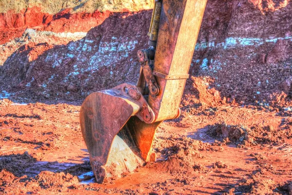 Escavadeira Ilustração Cor Isolado Arte Trabalho Vintage Antiguidade — Fotografia de Stock