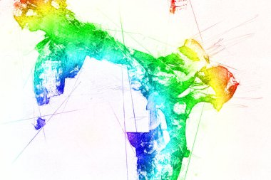 Hint ormanındaki kaktüs bitkisi, yabani kaktüs bitkisi Opuntia monacantha bitkisi, illüstrasyon, çizim, eskiz, antika, antika, antika