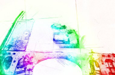 Buhar trenindeki makine odası, fotoğrafçılık, paslı, vagon, sanat, illüstrasyon, çizim, çizim, eskiz, antika, retro, vintage.