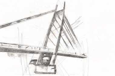 Güneşli yaz gününde Mikolajki kasabasında yat gezintisi, Mazury Lake District, Polonya, illüstrasyon, çizim, eskiz, klasik, sanat, resim, antika, retro