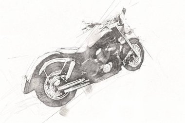 Motosiklet görüntüleme rengi izole edilmiş sanat antika retro