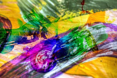 Motosiklet görüntüleme rengi izole edilmiş sanat antika retro