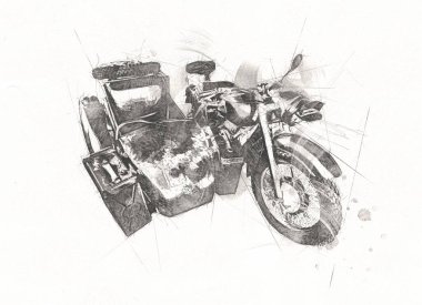 İkinci Dünya Savaşı 'ndan beri izole edilmiş beyaz bir geçmişi olan eski bir askeri motosiklet.