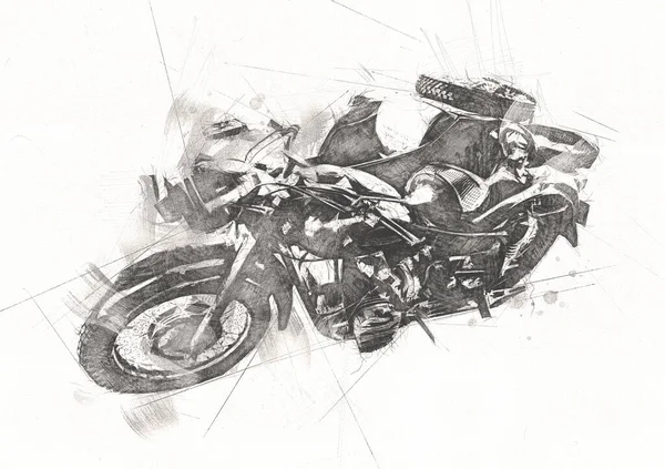 旧式军用摩托车 二战以来的白色背景 — 图库照片