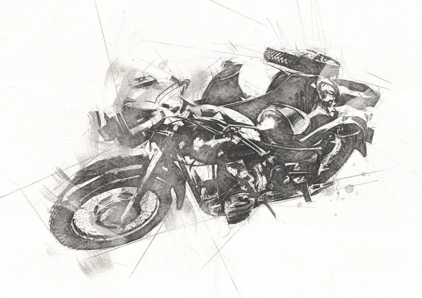 Old military motorcycle, on an isolated white background since the Second World War