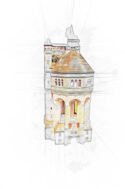 The water tower at Sudecka Street in Wroclaw, 63 meters high, designed by Karl Klimm. Built 1904-1905, situated in Borek, the district of Krzyki, Wroclaw, Poland.