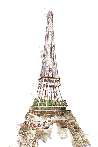 París Ilustración Diseño Artístico Francia Torre Eiffel Fotografias — Foto de Stock