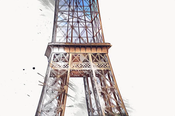 Paris Konst Design Illustration Frankrike Eiffel Torn Fotografi — Stockfoto