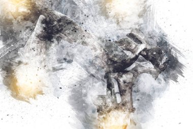 Hint ormanındaki kaktüs bitkisi, yabani kaktüs bitkisi Opuntia monacantha bitkisi, illüstrasyon, çizim, eskiz, antika, antika, antika