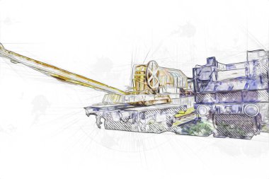 Demiryolu vinci, fotoğrafçılık, paslı, vagon, tren, sanat, illüstrasyon, çizim, eskiz, antika, retro, vintage.