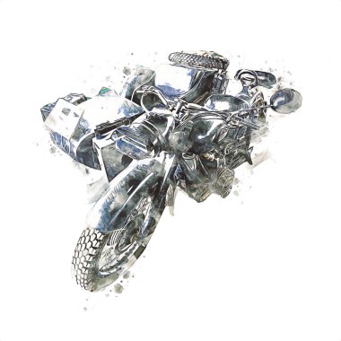 İkinci Dünya Savaşı 'ndan beri izole edilmiş beyaz bir geçmişi olan eski bir askeri motosiklet.