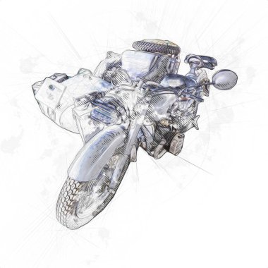 İkinci Dünya Savaşı 'ndan beri izole edilmiş beyaz bir geçmişi olan eski bir askeri motosiklet.