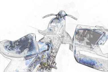 İkinci Dünya Savaşı 'ndan beri izole edilmiş beyaz bir geçmişi olan eski bir askeri motosiklet.