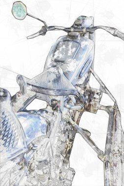 İkinci Dünya Savaşı 'ndan beri izole edilmiş beyaz bir geçmişi olan eski bir askeri motosiklet.