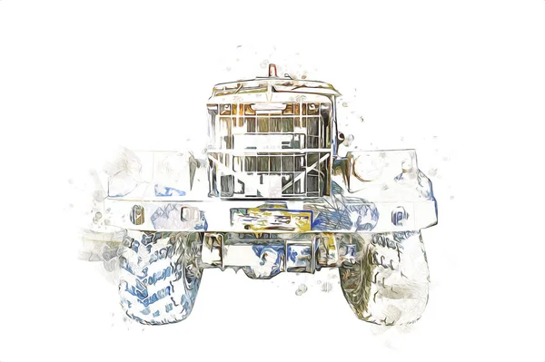 Armored Vehicle Technical Military Truck Art Illustration Isolated Sketch — Stock Photo, Image