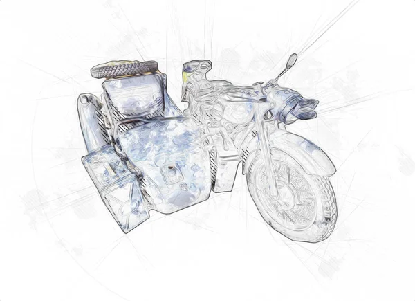 Motocicleta Militar Velha Fundo Branco Isolado Desde Segunda Guerra Mundial — Fotografia de Stock