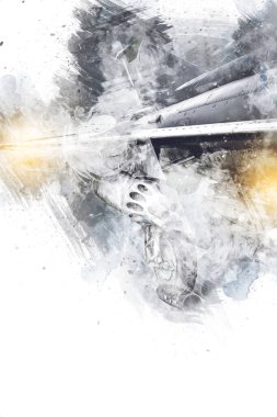 Amerikan savaş uçağı resim sanatı klasiği çiziyor.